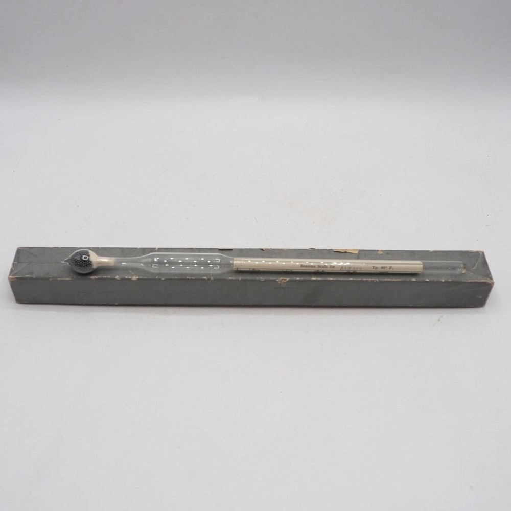 Hand Blown Hydrometer w/ Beaume Scale for Alkali in Box