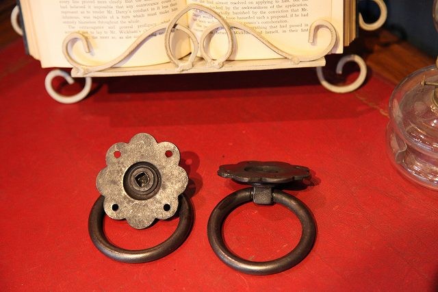 Antique Ring Pull Handles (Pair) Sourced in the UK