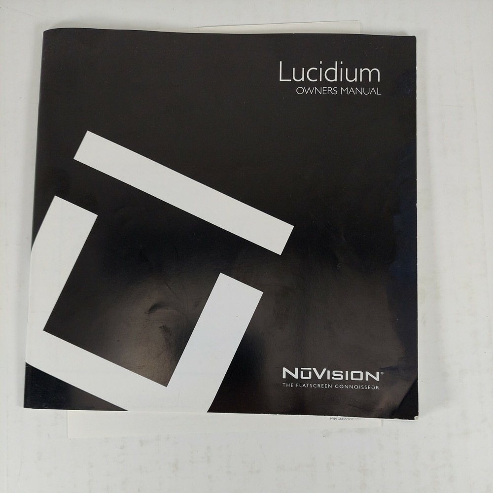 NuVision Lucidium TV Owners Manual & Quick Start Guide