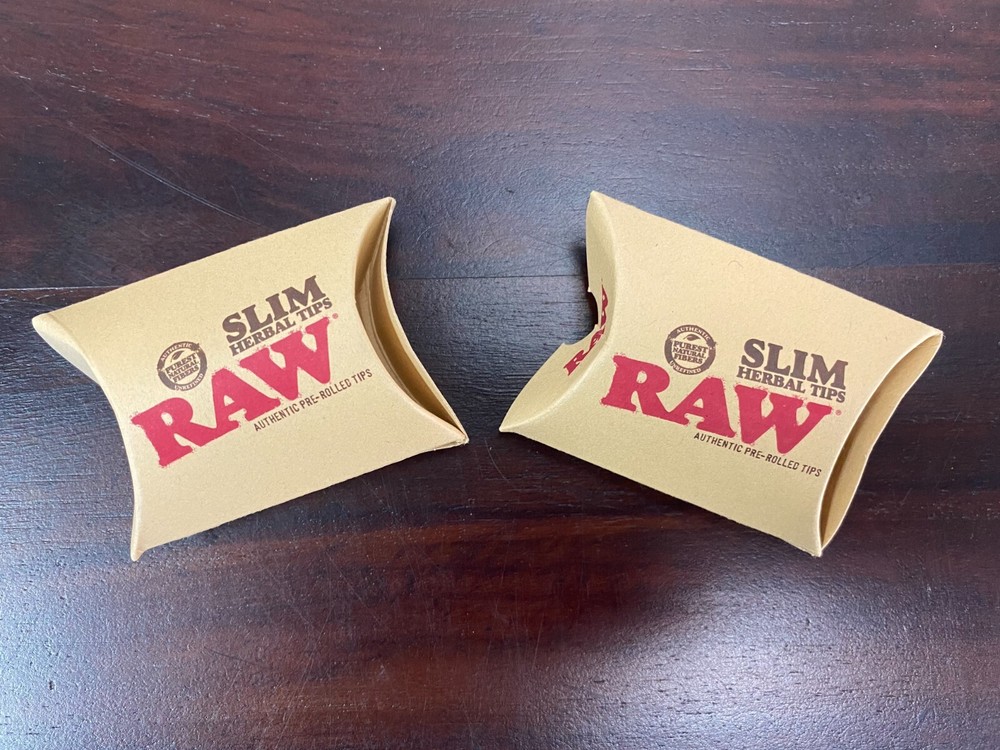 RAW SLIM ROLLED TIPS - 2 PACKS- 21 Count Each - READY TO USE
