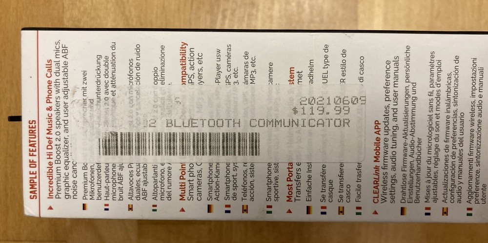 UClear HBC100 Plus Boomless Bluetooth Powersports Helmet Communicator