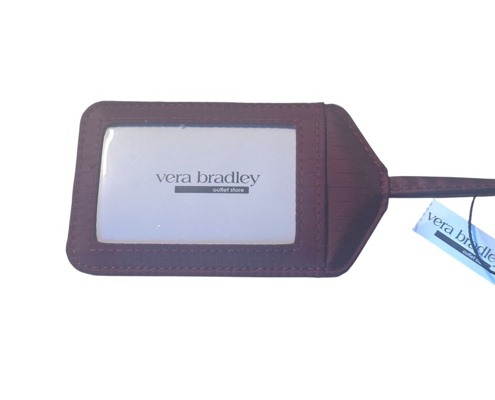 Vera Bradley Essential Pomegranate Luggage Tag- solid pattern - reddish brown