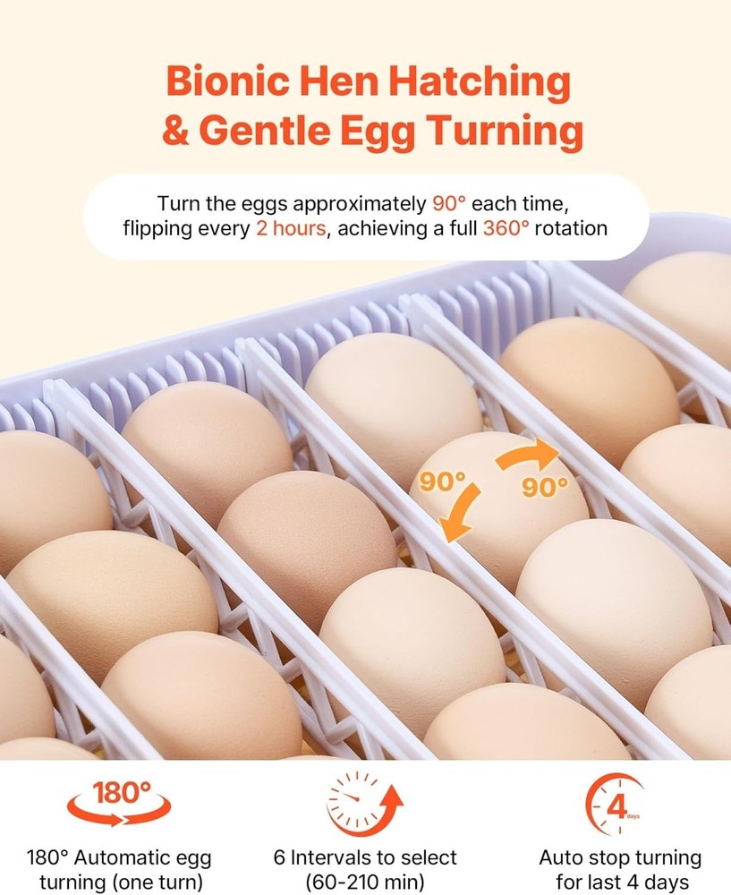 Efficient 48 Egg Poultry Incubator with 360° Clear Window & Stable Design