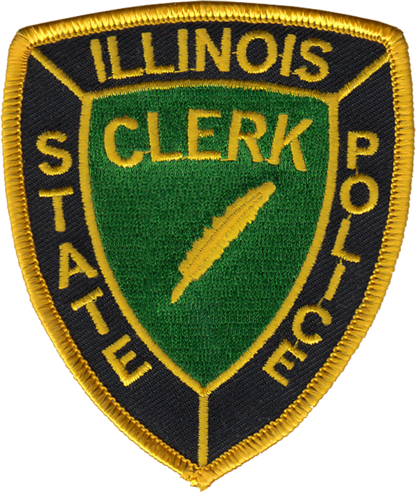 ILLINOIS STATE POLICE SHOULDER PATCH: Clerk Teardrop