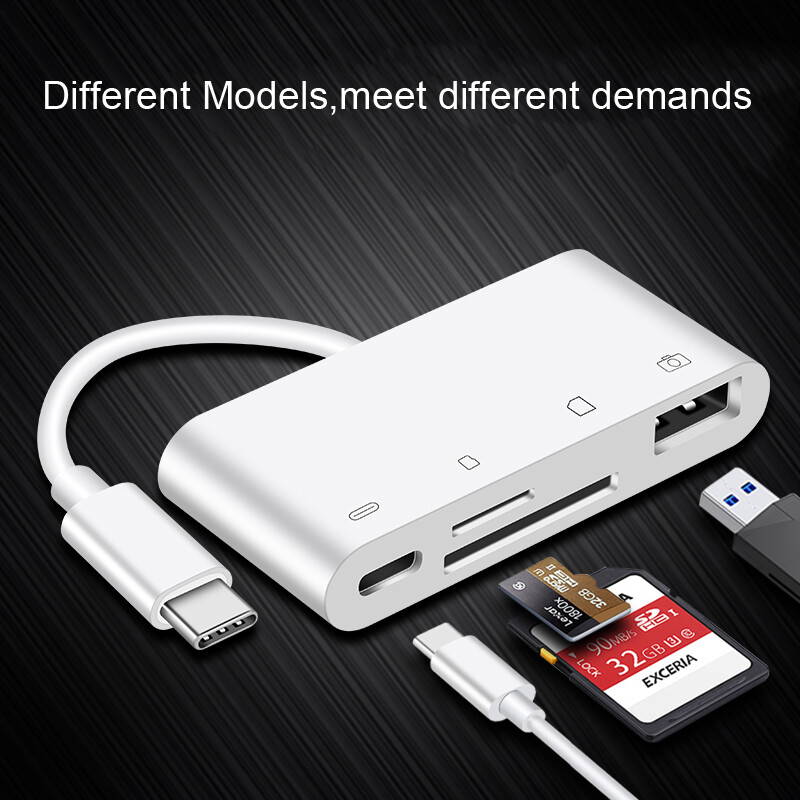 Type C Card Reader SD TF CF USB Flash Disk Mouse OTG Adapter for Samsung Huawei