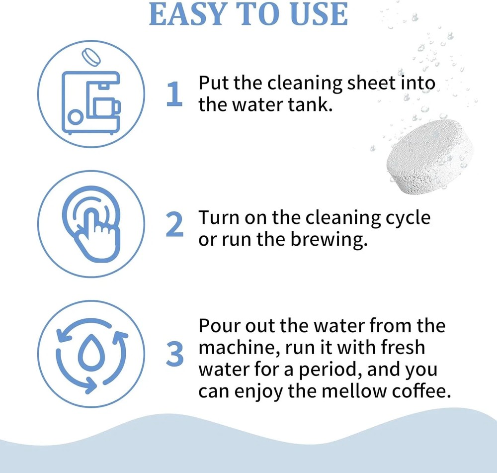 Coffee-Maker Cleaner Descaler Tablets, 24 Counts Machine Cleaning Tabs, Works