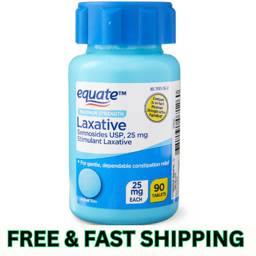 Equate Maximum Strength Sennosides USP Laxative Tablets 25 mg 90 Count, 1 Pack