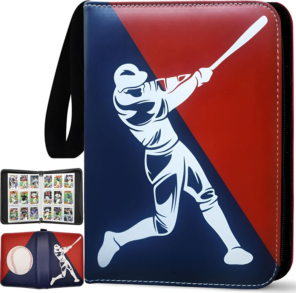 Baseball Card Binder 900 Pockets with 50 Protective Sleeves, Large Baseball Bind