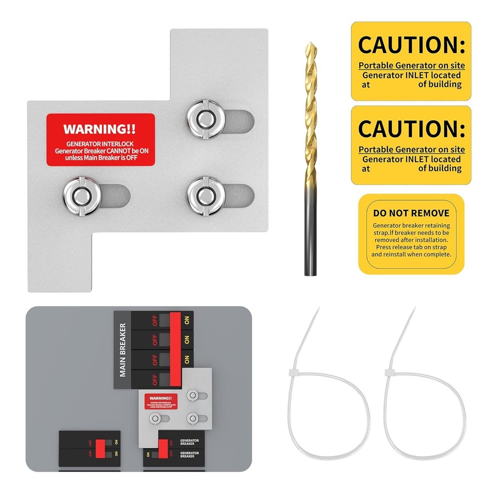 Generator Interlock Kit Compatible with General Electric GE 150 or 200 Amp Panel
