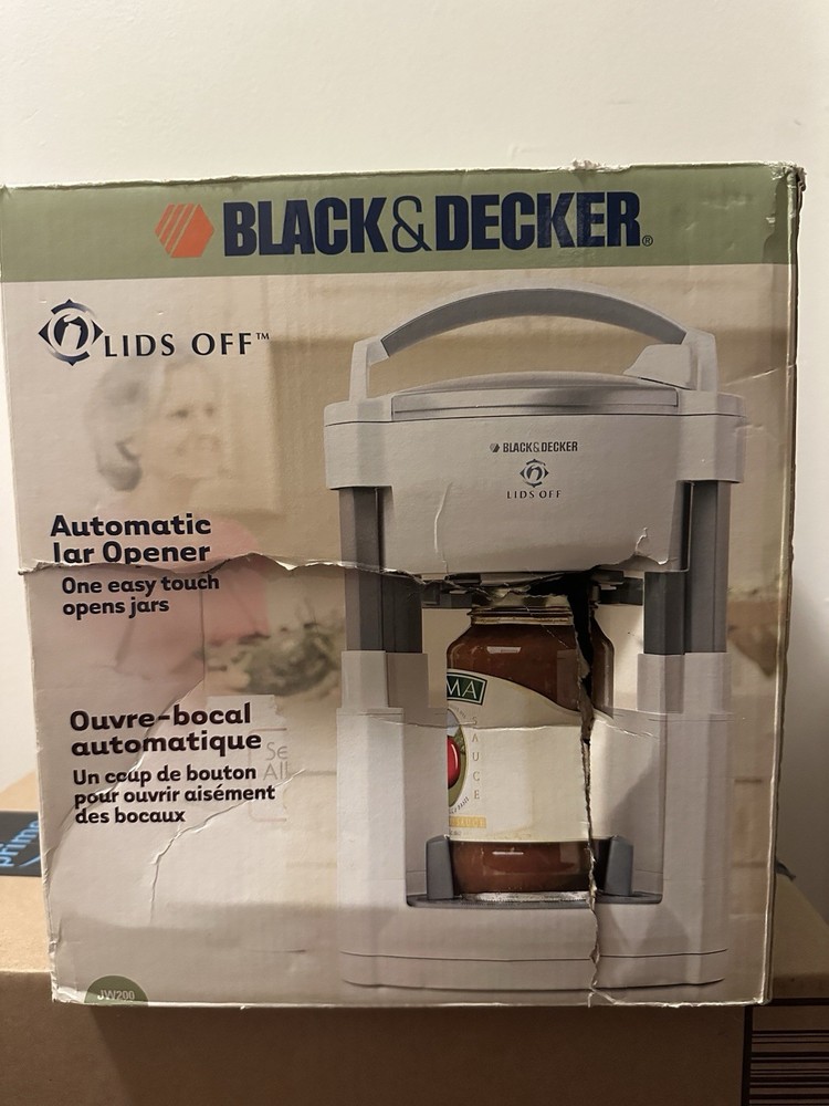 Black & Decker Lids Off Automatic Jar Opener JW200 Opens Jars Easy Open Box Rip