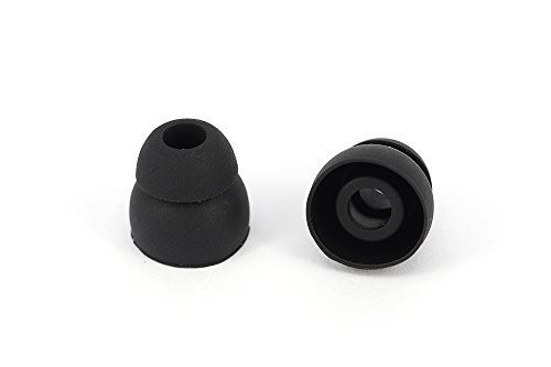 10pcs Black Double Flange Replacement Silicone Earbuds EarTips 4.1mm