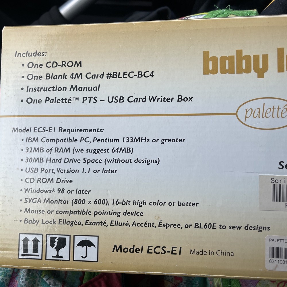 Baby Lock Model ECS-E1 PES Transfer System Version 1.0