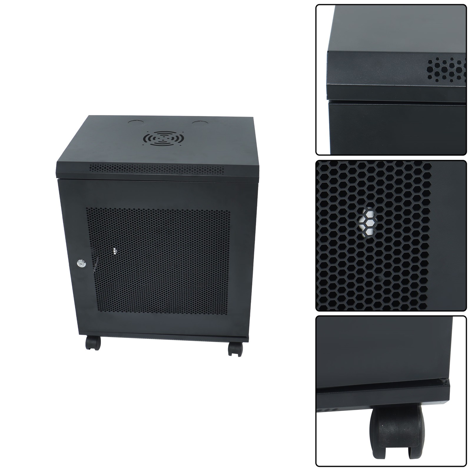 12U Wall Mount Network Server Rack Cabinet Enclosure 15.5'' Deep Door Lock