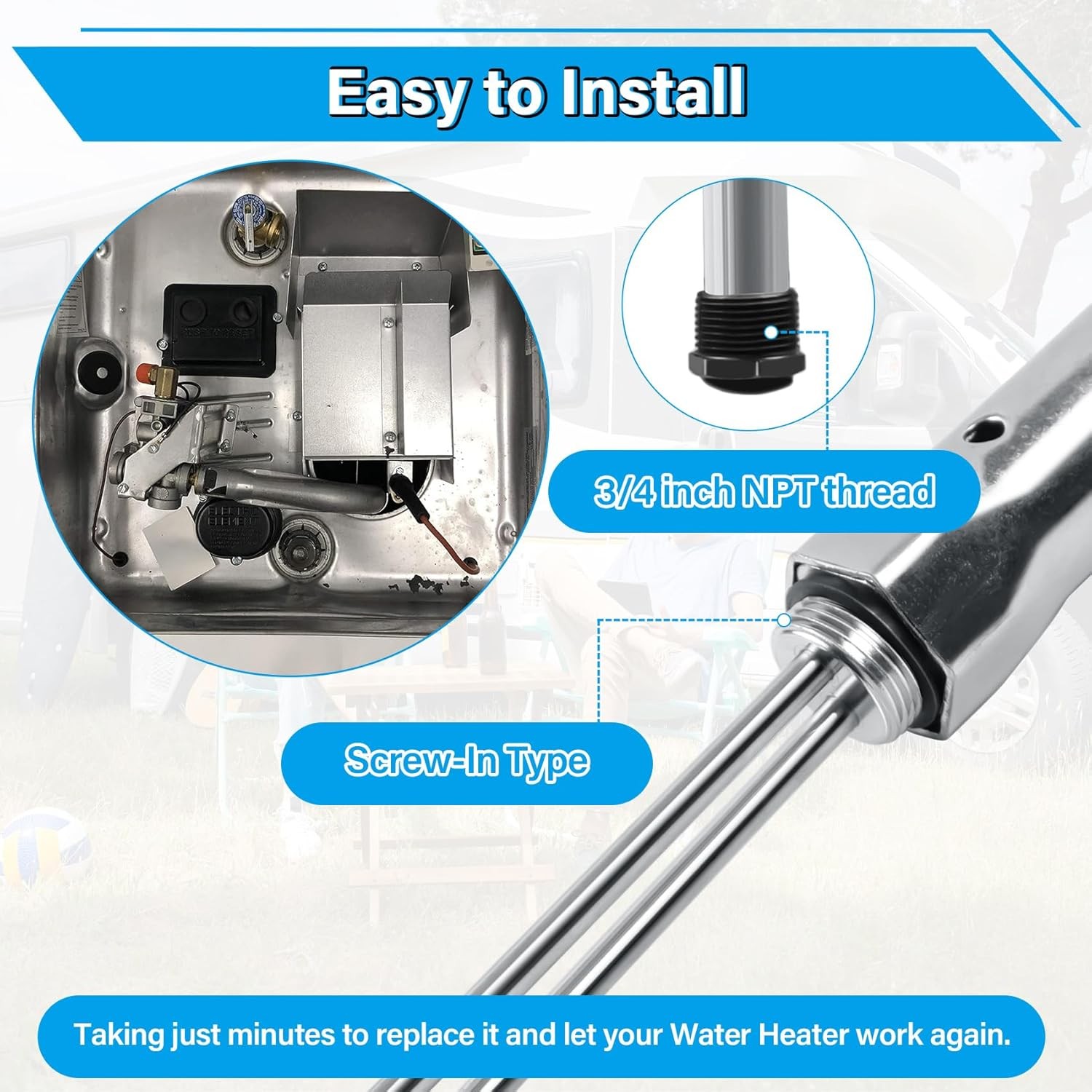 RV Water Heater Elements Kit Compatible with Suburban Tanks