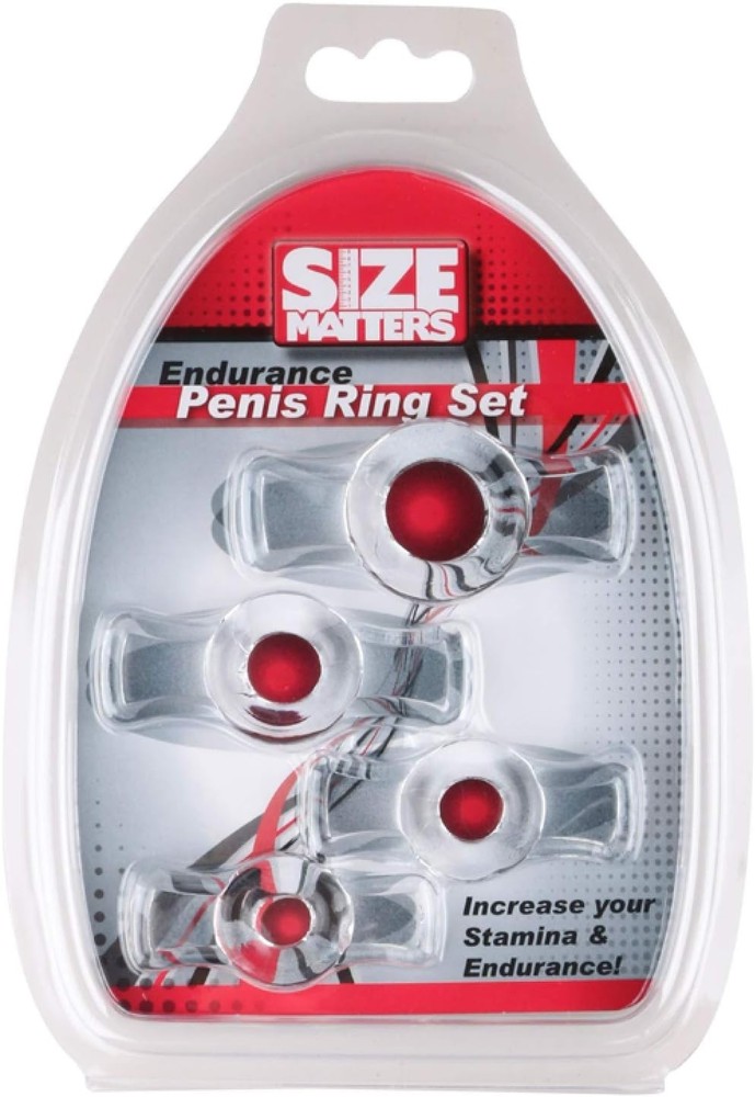 Endurance Constrictive Penis Ring Set Clear Flexible Tpe Material for Stamina