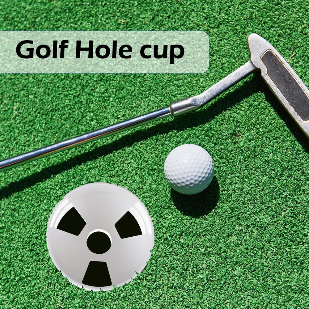 Golf Hole Cup Set - 2PCS Ivory White Plastic, 4 Deep, Durable Design