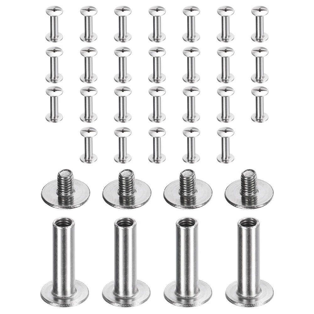 30set Phillips Chicago Screw M3x16mm Binding Post Screw, Silver