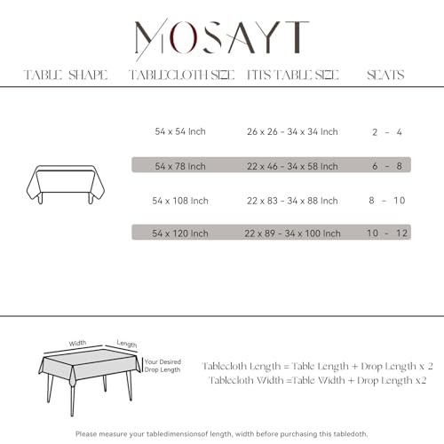 Rectangle Vinyl Tablecloth, 100% Waterproof 54" x 78" (Rectangular) Sage Green