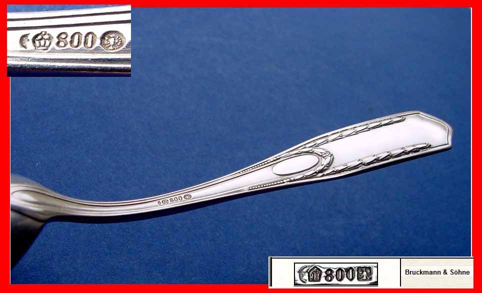 1. 3. Solid Teaspoon by Bruckmann, Empire Style, 800 Silver D419