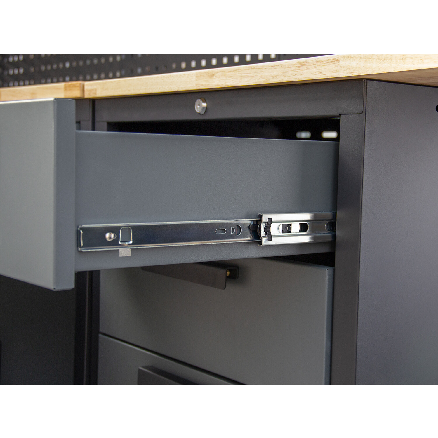 Garage Storage Cabinet 15Pcs Workshop W/Steel Cabinet Drawers Workbench Pegboard