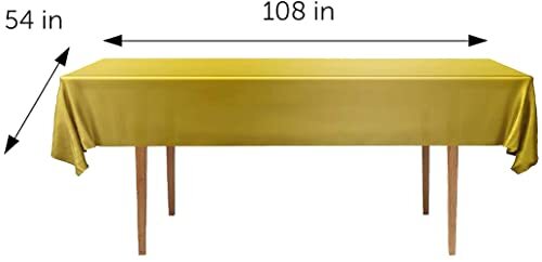 2 Rectangular Tablecloths BPA-Free Plastic, 54 x 108 2 Pack - Rectangle Gold