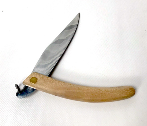 Friction Folding Knife  with Wood Handle and Ring