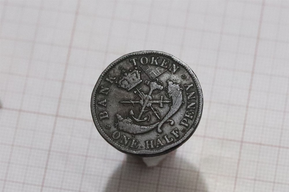 🧭 🇨🇦 CANADA UPPER CANADA HALF PENNY 1850 B70 #K988