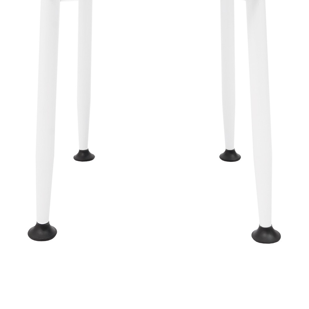 Round Table with Open Storage, Iron Bedside Table Modern Side Table 40x40x55cm