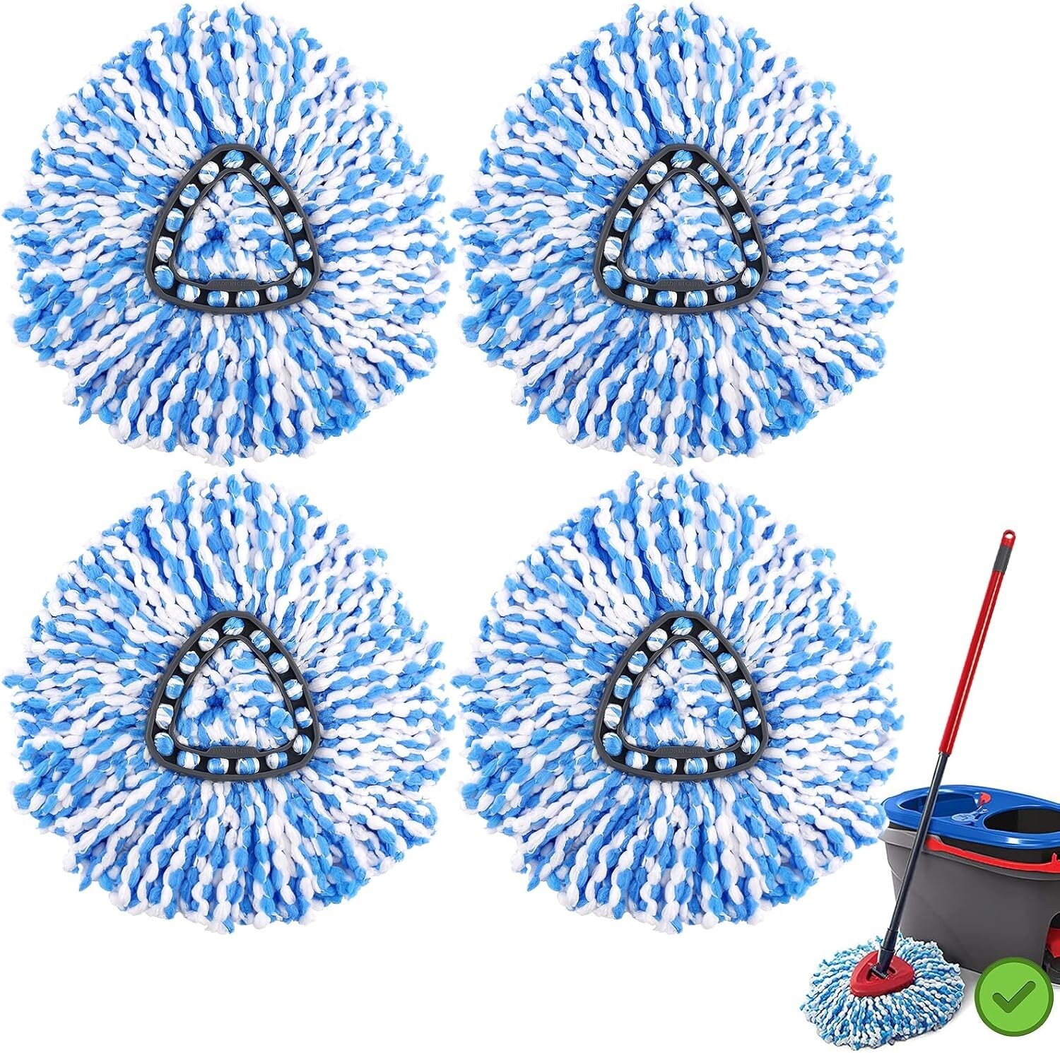 2/4 Pack Spin Mop Refills O-Cedar Rinse Clean 2-Tank System Replacement Heads