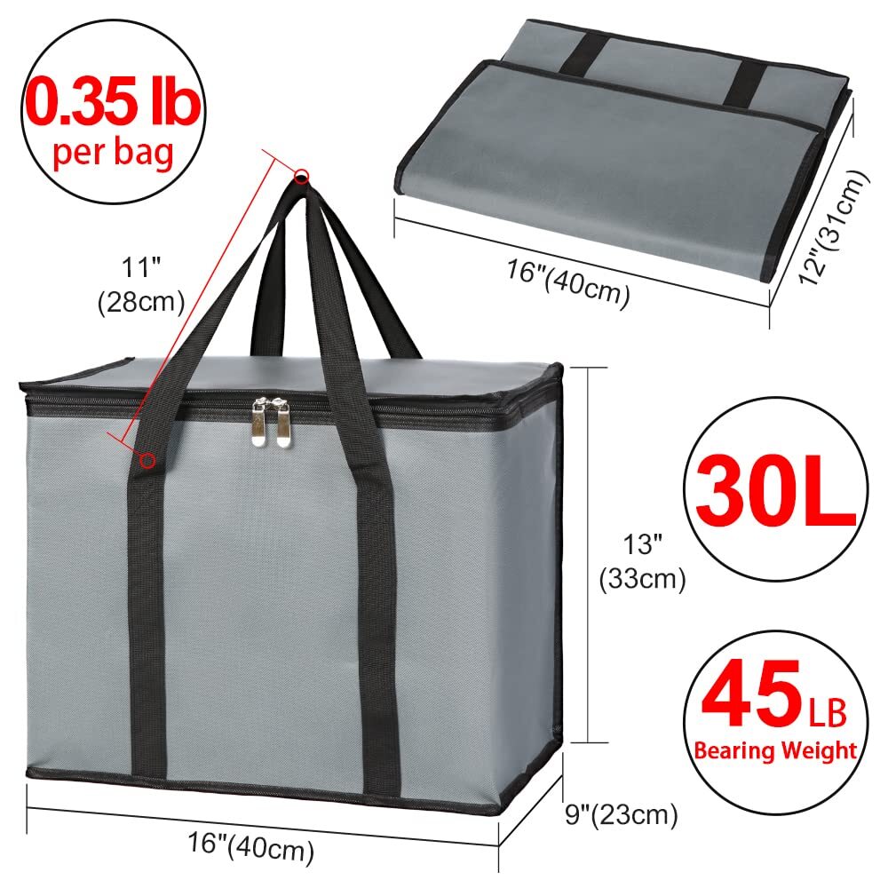 Insulated Grocery Bags Food Delivery Bags for Catering Shopping Tote Cooler Bags