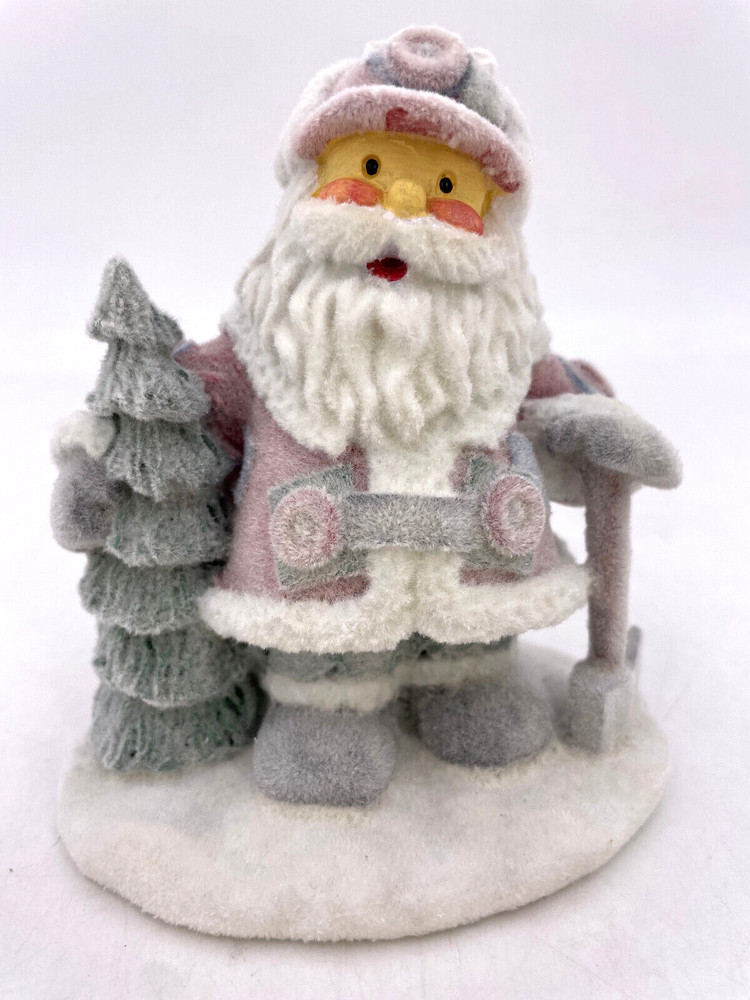 Possible Dreams Flocked Santa with Tree & Axe 5" #557351