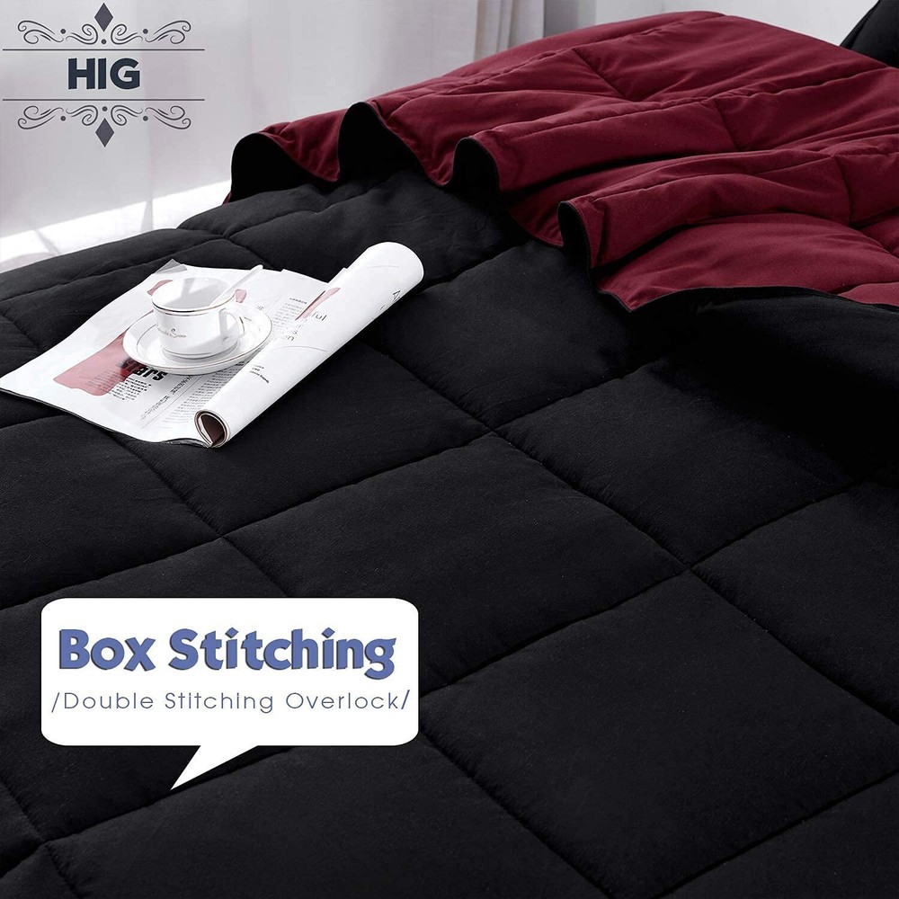 HIG 3pc Down Alternative Comforter Set - All Season Reversible Comforter with...
