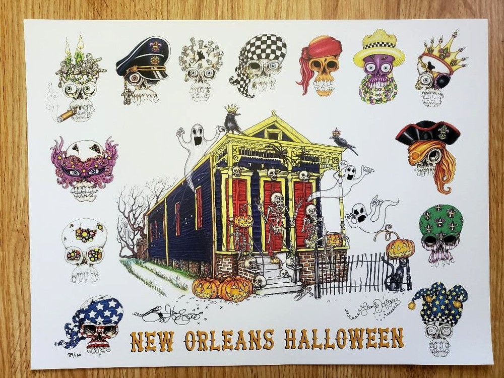 NEW ORLEANS HALLOWEEN Jamie Hayes, NEW ORLEANS, skulls, ghosts, skeletons