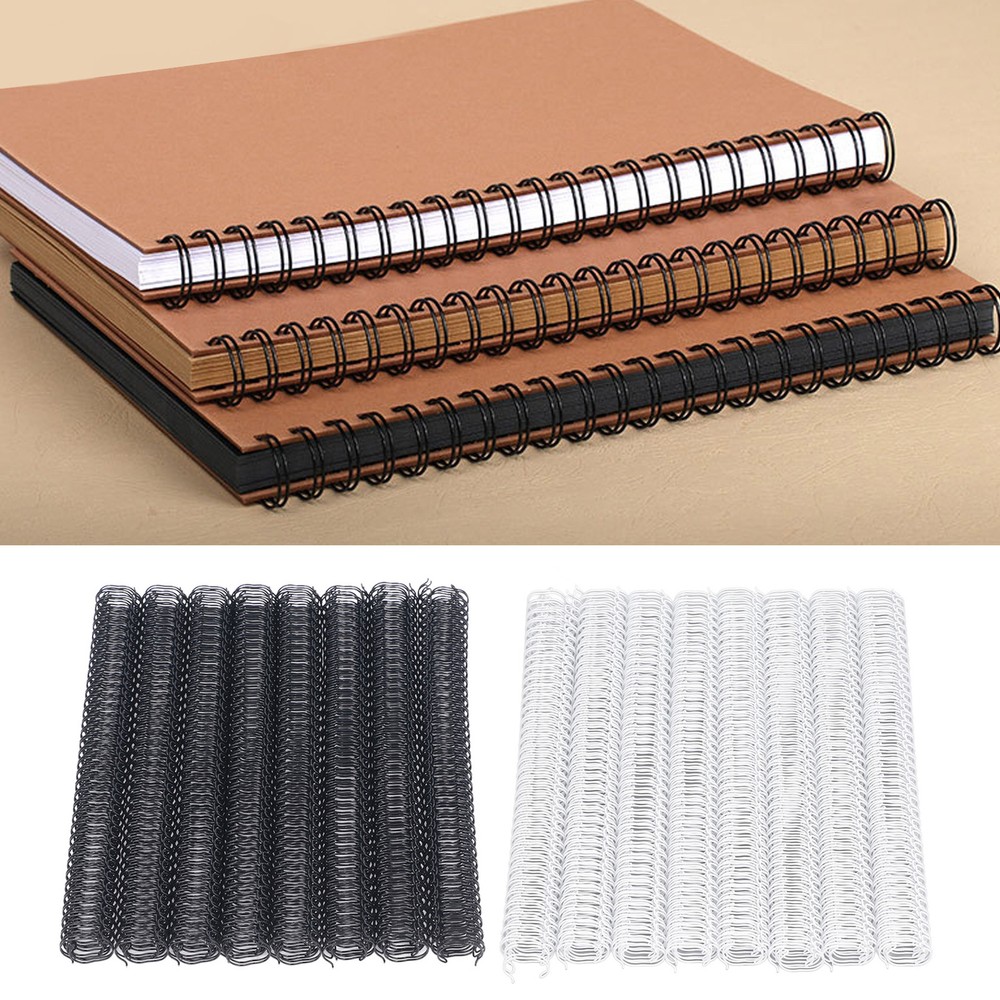 100x Double Loop Wire Binding Spines 9/16Inch 34Loop 3:1 Pitch 120Sheet Capacity