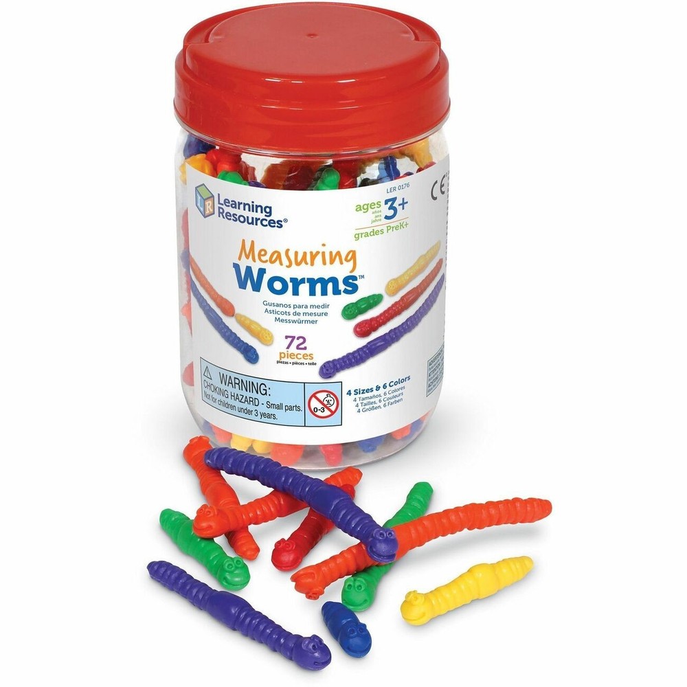 Learning Resources LER0176 Measuring Worms 72 pcs Multi-Color