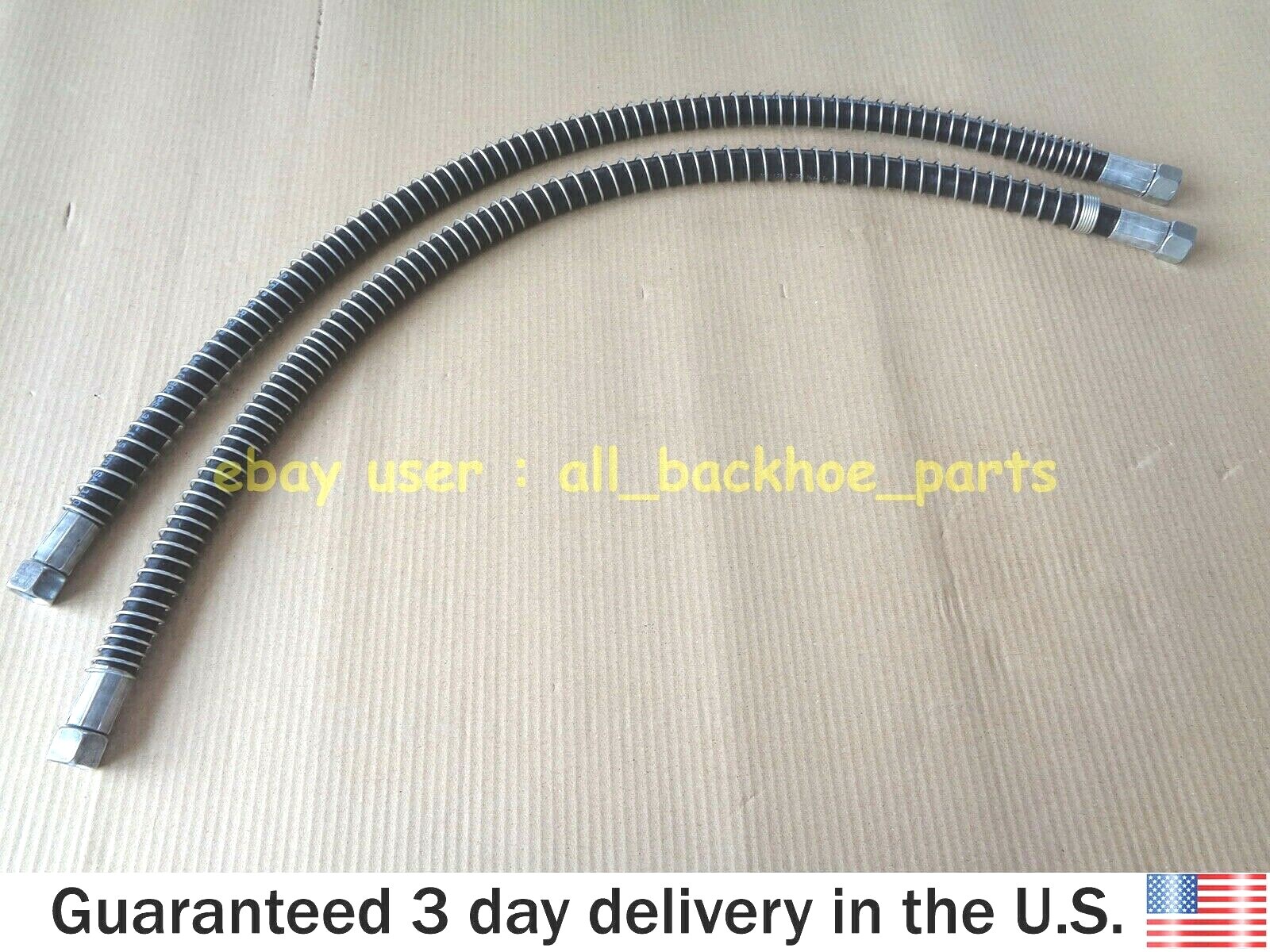 JCB BACKHOE - HOSE 3/8 BSP 800 MM WITH SPRING GUARD, 2 PCS. (PART NO. 612/80156)