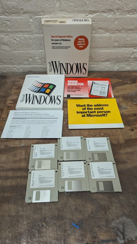 Microsoft Windows Operating System Version 3.1 Special Upgrade Edition Complete