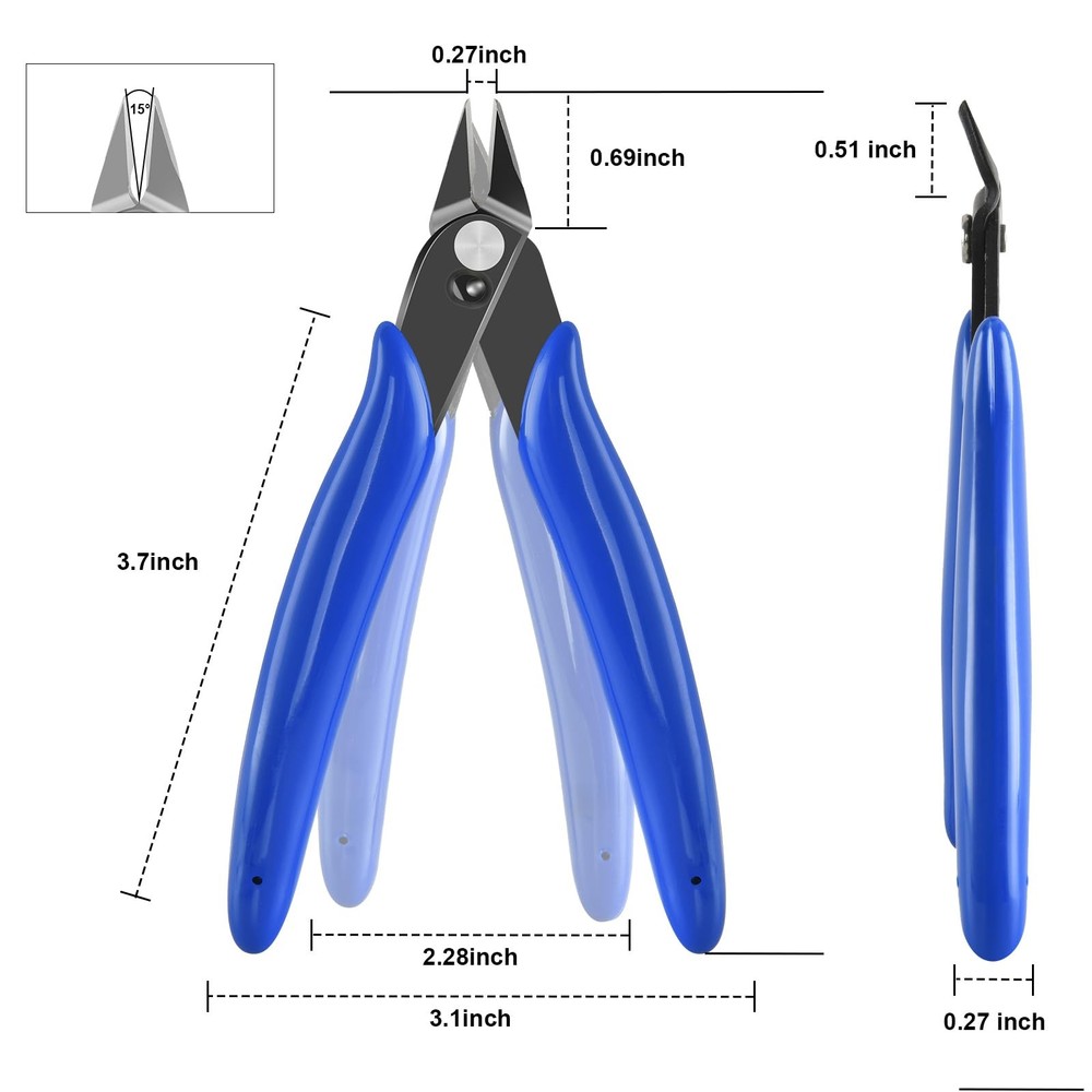 LBOKLING 5 Inch Micro Flush Cutter, 2 Pack Small Wire 5 inches, 2