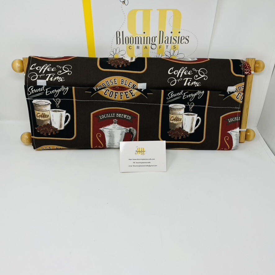 Coffee w/Rust Lining Scroll Dust Cover Frame-Cross Stitch Needle