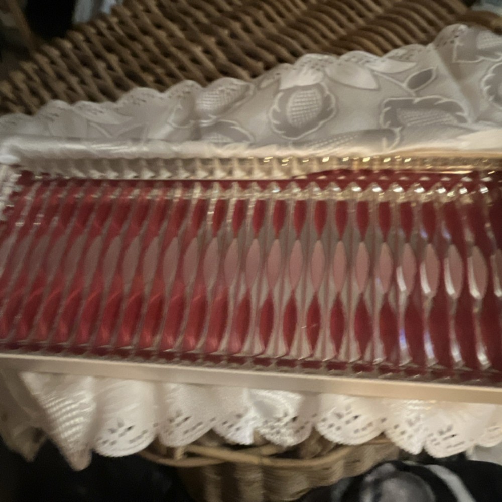 Clear Glass Rectangular Glass Serving Tray Decorative Pattern