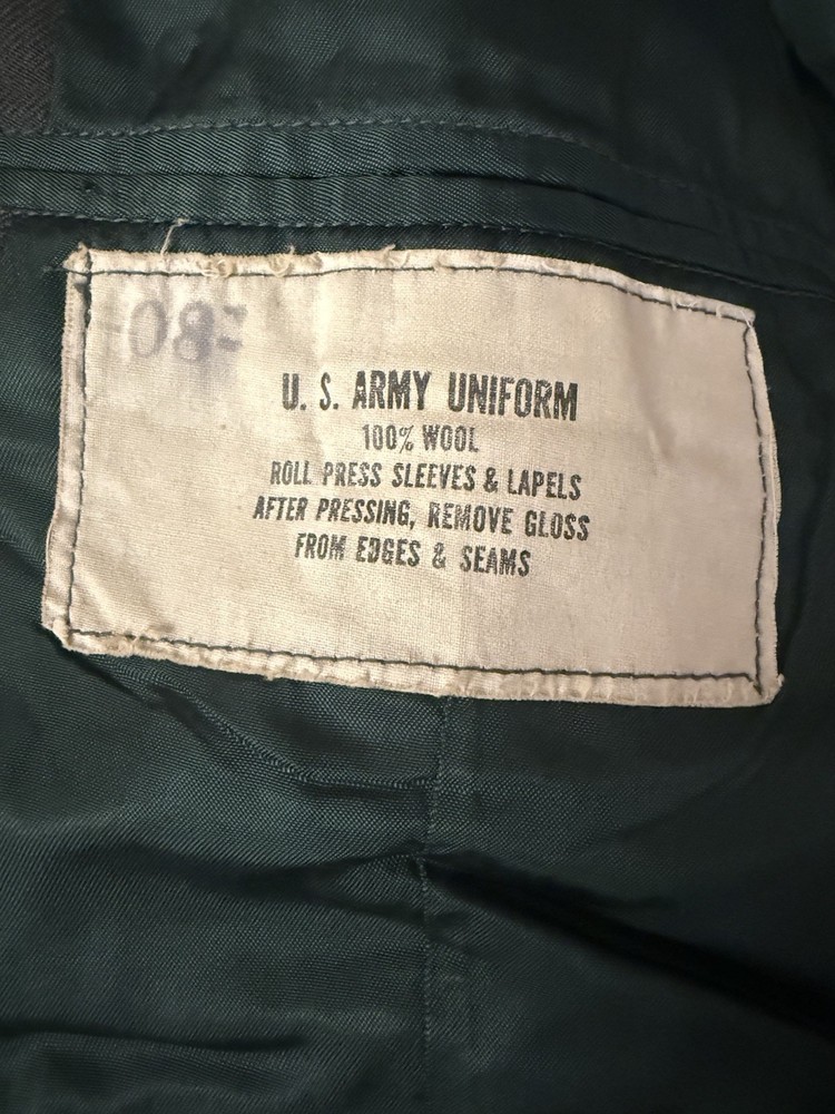 Vintage US Army Uniform Set Staff Sergeant E-6 Class A Jacket & Pants 1980s