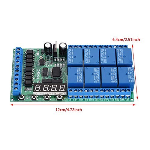 DC 12V 8CH LED Multifunction Digital Delay Time Cycle Timing Relay Switch