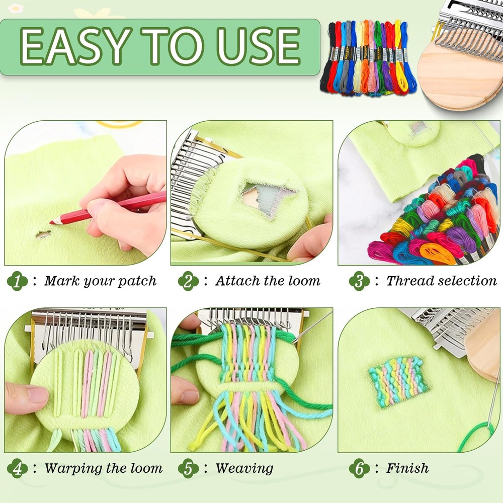 Patchmaker 2.0 Darning Loom Kit Portable Patch Repair Tool w/14 Hooks DIY