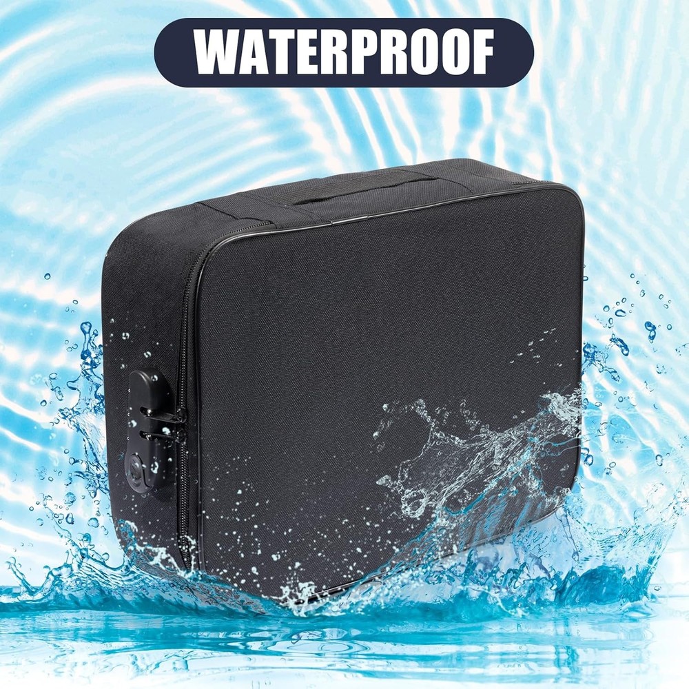 3-Layer Fireproof Document Box with Lock File Storage Box Waterproof Safe Bag US