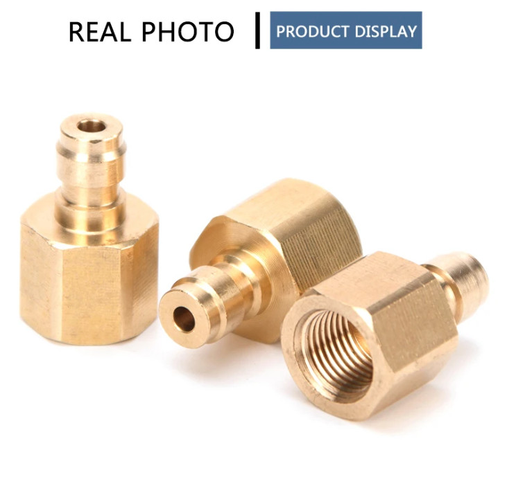 2PCS 1/8BSPP Thread Copper Quick Connector Fitting PCP Air Refilling Adapter 8MM