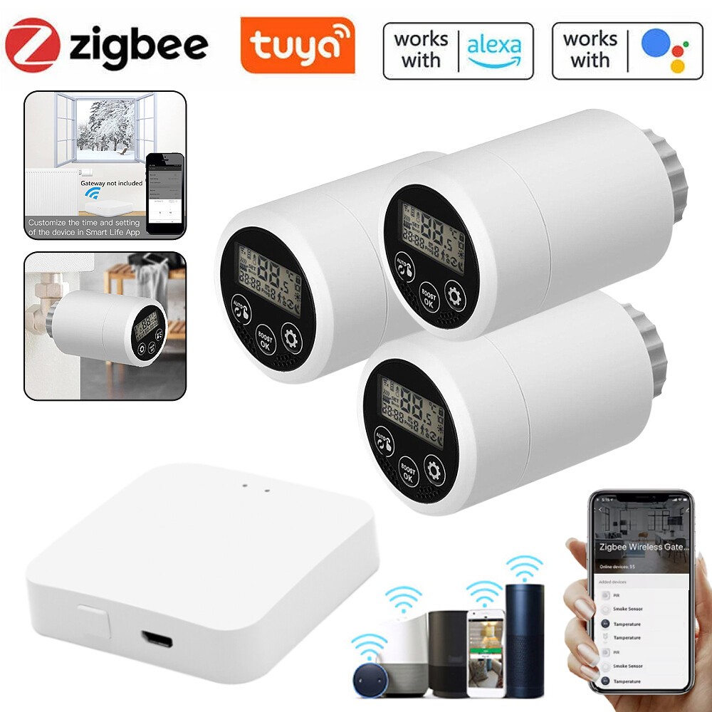 Neu Smart Thermostat Radiator Valve Actuator Programmable Temper Tuya Zigbee 3.0