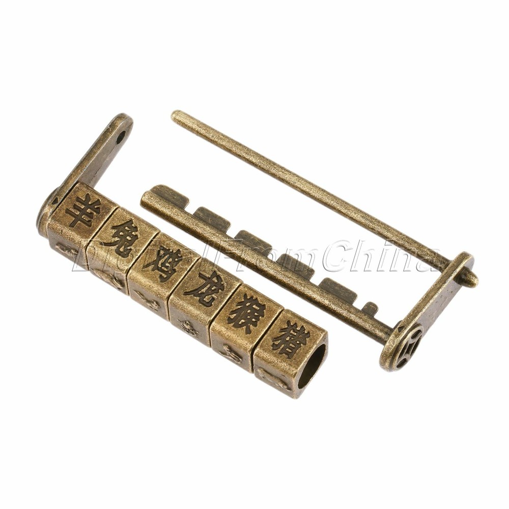 Chic Chinese Word & Pattern Password Padlock Hardware Chest Cabinet Door Decor