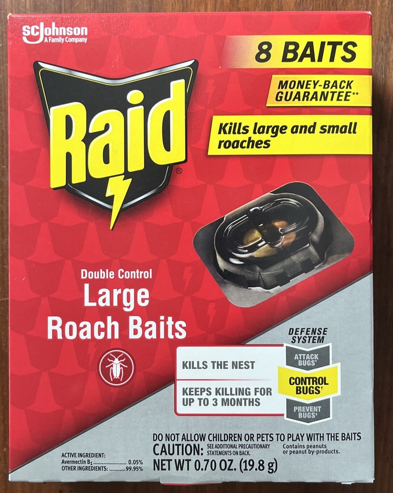 2 Raid Double Control Large Roach Baits 8 Count Defense System Kills For 3 Month