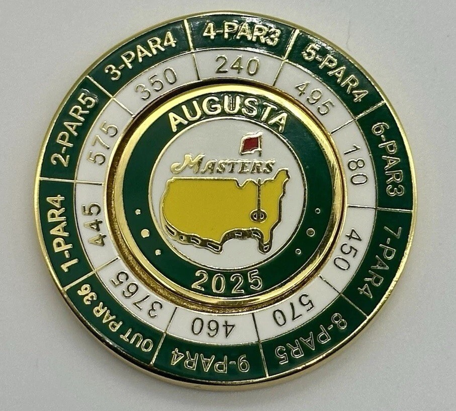 The Masters Tournament Magnetic  2025 BM Augustal NationalYardage Holder