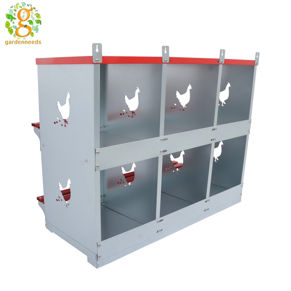 Nesting Box Chicken Laying Boxes Durable Metal 6 Compartment Nesting Boxes